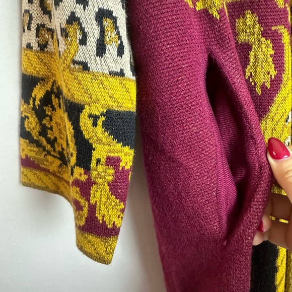 ❗️ NEW Max Sport $368 Maxi Duster Knit Cardigan Fall Colors Size Medium - Picture 4 of 12